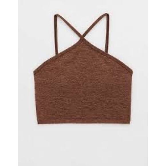 OFFLINE By Aerie The Hugger Longline Racerback Sports Bra Brown Sz XXL - Picture 1 of 7